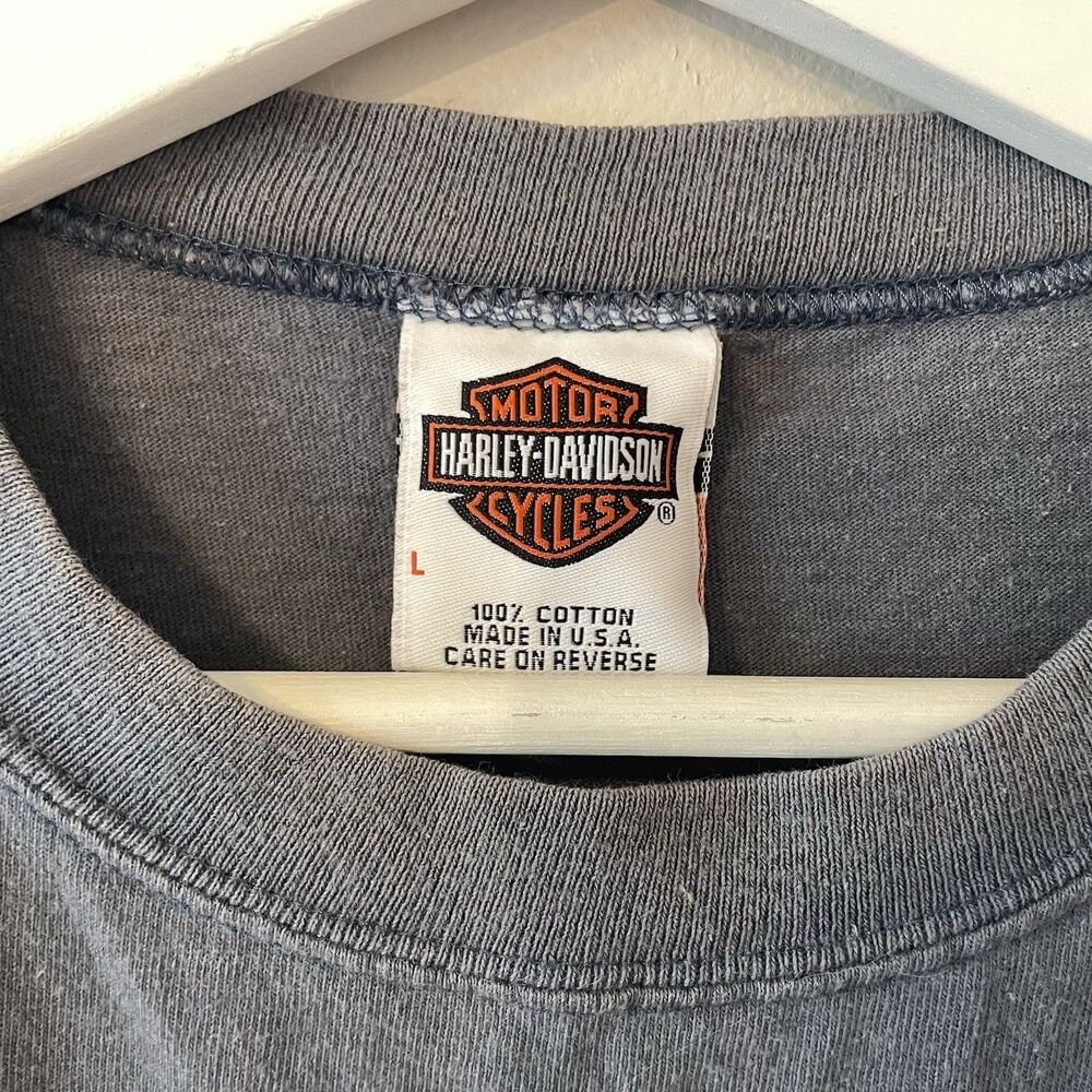Harley Davidson Sleeveless Vintage Shirt Made In USA Sz L - Picture 4 of 5